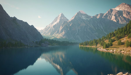 Mountain lake in the Altai mountains, Siberia, Russia.の素材