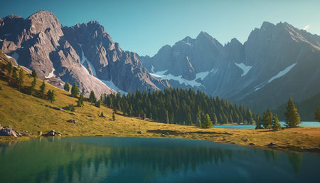 Beautiful mountain lake in the mountains. Lake in the mountains.の素材