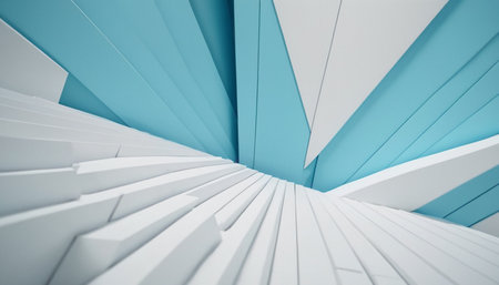 Abstract blue and white background. 3d rendering, 3d illustration.の素材