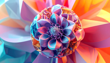 3d illustration of abstract geometric composition,digital art works. Computer generated graphics.の素材