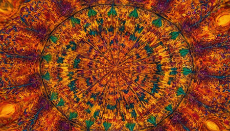 Abstract kaleidoscope background. Beautiful multicolor kaleidoscope texture. Unique kaleidoscope design.の素材