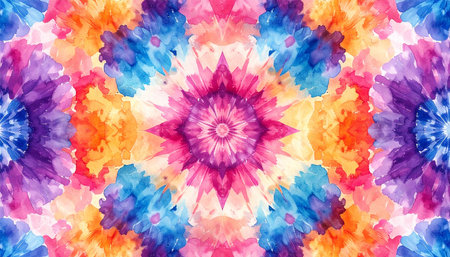Watercolor seamless pattern with bright flowers. Hand-drawn illustration.の素材