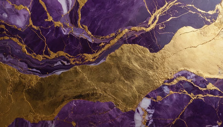 Purple and gold marble texture background. Abstract pattern for design.の素材