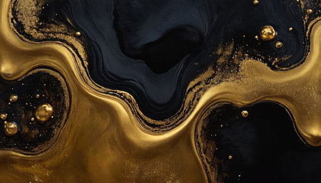 Marble abstract acrylic background. Marbling artwork texture. Agate ripple pattern. Gold powder.の素材