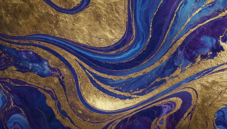 Marble abstract acrylic background. Marbling artwork texture. Agate ripple pattern. Gold powder.の素材
