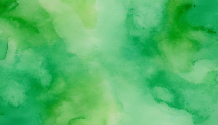 Abstract green watercolor background. Watercolor texture. Hand drawn illustration.の素材