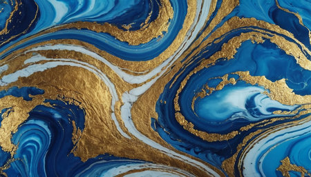 Marble abstract acrylic background. Marbling artwork texture. Agate ripple pattern. Gold powder.の素材