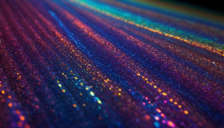 glitter vintage lights background. gold, blue and purple. de-focusedの素材