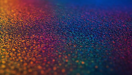 abstract background of glittering multicolored bokeh lightsの素材