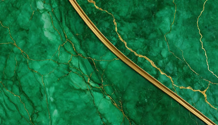 Green marble with gold line. Marble texture background pattern with high resolution.の素材