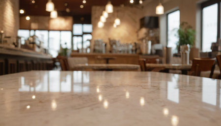 Blurred background : Coffee shop blur background with bokeh image.の素材