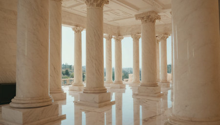 Pillars of the Colonnade in Washington DC, USAの素材