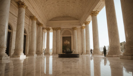 View of the Colonnade in the Vatican Museum, Rome, Italyの素材
