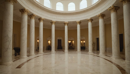 Interior of the Pantheon in Paris, France. The Pantheon is one of the most famous monuments in Paris.の素材