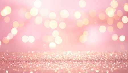 glitter vintage lights background. silver, pink and gold. de-focusedの素材