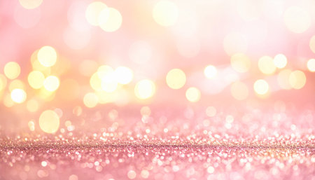 glitter vintage lights background. silver, pink and gold. de-focusedの素材