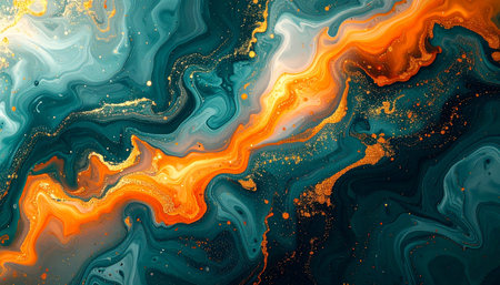 Marble abstract acrylic background. Marbling artwork texture. Agate ripple pattern. Gold powder.の素材