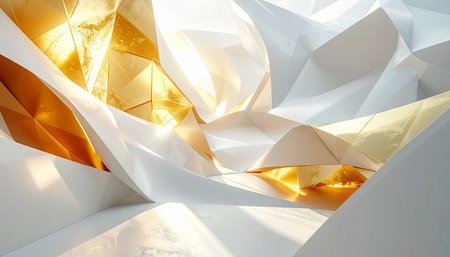 Abstract architecture background, 3d render illustration. Futuristic interior designの素材