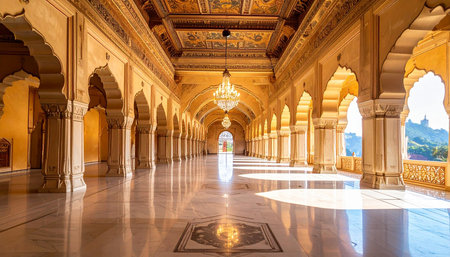 Interior of Jaipur Palace, Rajasthan, Indiaの素材