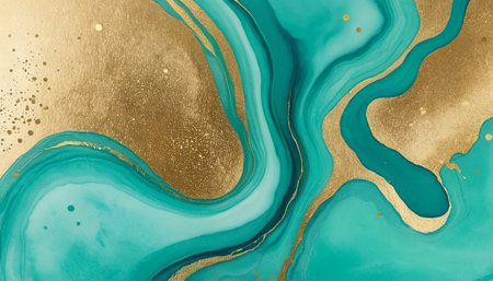 Marble abstract acrylic background. Marbling artwork texture. Agate ripple pattern. Gold powder.の素材