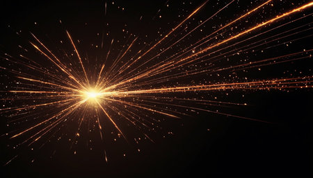 Abstract background with light rays and lens flare. Vector Illustration.の素材