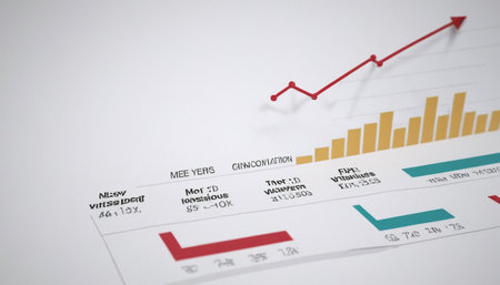 Graphs and Charts of Financial Graphs showing the results of their successful businessの素材