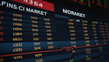 Stock market chart on digital screen. 3D render. Business conceptの素材