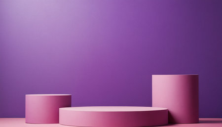 3d rendering of abstract minimal geometric forms. Pink luxury podium for your design.の素材
