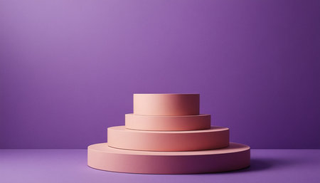 3d rendering of abstract geometric forms. Glossy podium for show product.の素材