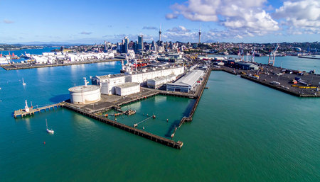 Aerial view of the Port of Rotterdam, the Netherlandsの素材
