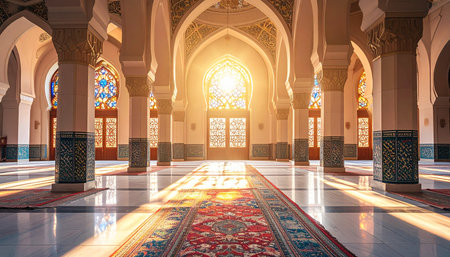 Interior of Sheikh Zayed Grand Mosque in Abu Dhabi, United Arab Emiratesの素材