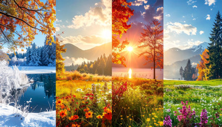 Workplace in modern office with panoramic view on snowy mountains. 3D Renderingの素材