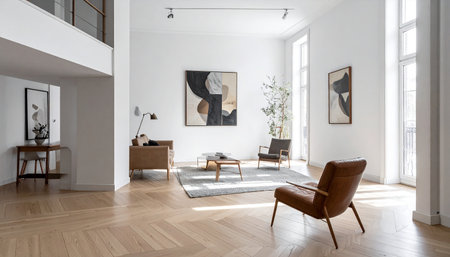 Modern bright interiors apartment 3D rendering computer generated image not photosの素材