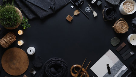 Green armchair in the living room with a Christmas tree and giftsの素材