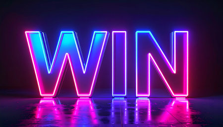 Neon letter W in neon style on dark background. 3d renderingの素材