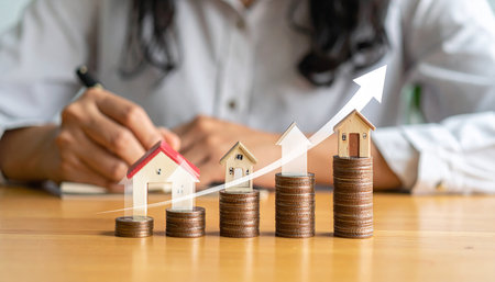 Real estate investment and saving money for the future. Saving money for the future.の素材