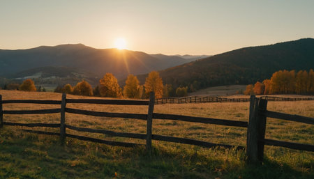 Sunset in the Carpathian mountains. Ukraine, Europe.の素材