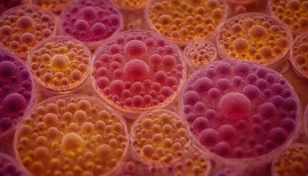 Close-up of a colony of bacteria on a petri dishの素材