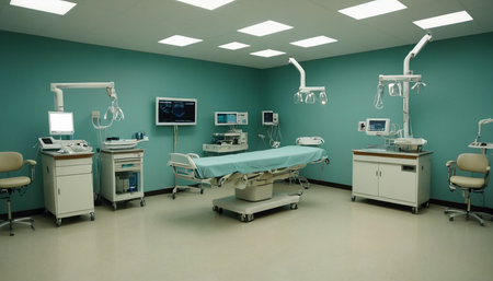 Interior of a modern operating room. Medical equipment. Modern operating room.の素材