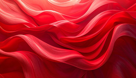 Red abstract wavy background. 3d rendering, 3d illustration.の素材