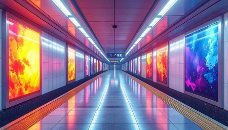 Large warehouse with rows of shelves and pallets in a large warehouseの素材