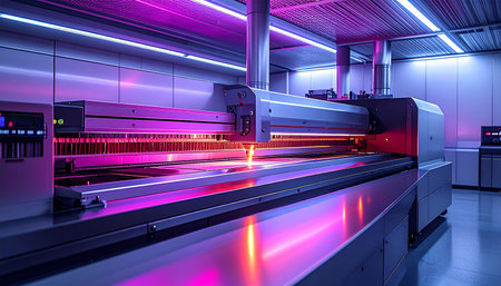Industrial interior of a factory for the production of metal products.の素材
