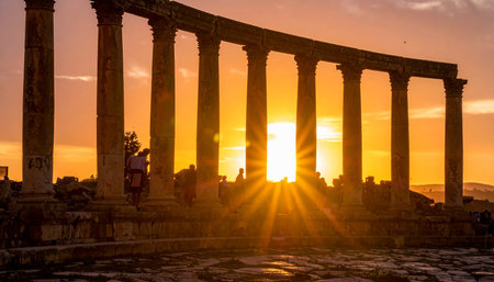 Temple of Apollo at sunset in Didyma, Turkey.の素材