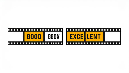 Cinema film strip isolated on white background. Vector illustration.の素材