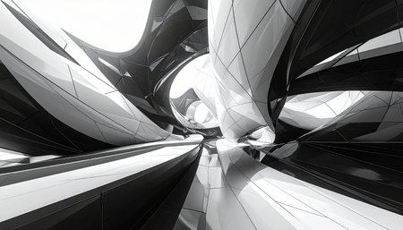 3D rendering of abstract digital technology concept. Three-dimensional futuristic backgroundの素材