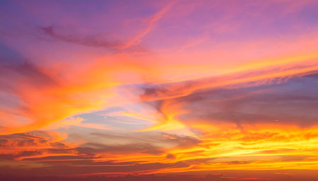 Sunset sky with cloud,sunset sky and cloud background.の素材