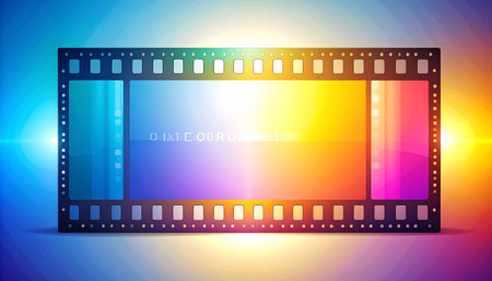 Movie film strip on colorful background. Vector illustration. Eps 10.の素材