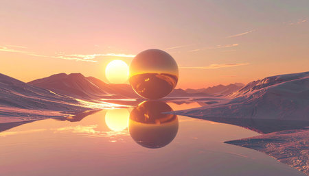 3d render of abstract geometric composition,digital artwork for creative graphic design.の素材