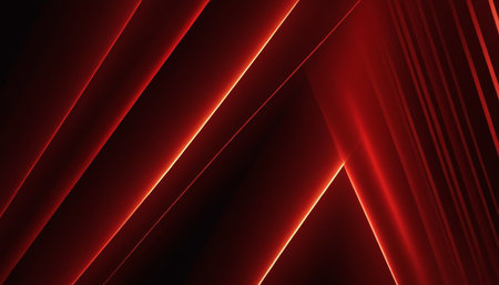 Abstract red neon lines on black background. Vector illustration for your designの素材