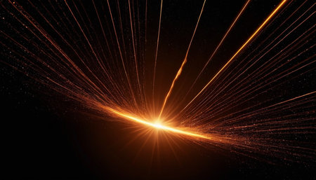 Abstract background with lines and bokeh. Fractal art. 3d renderingの素材